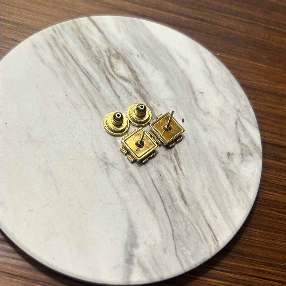 Tory Burch Gold Plated Stud Earrings - Picture 5 of 6